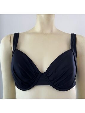 Tommy Bahama Women's Pearl Bikini Top Wide Straps Full Coverage Black 36C